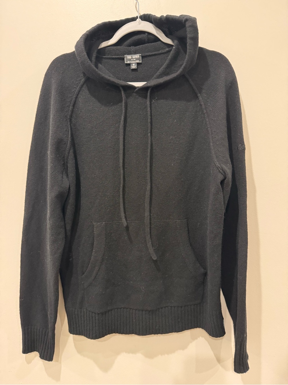 Todd Snyder Sz M Black Cashmere Sweater Hoodie